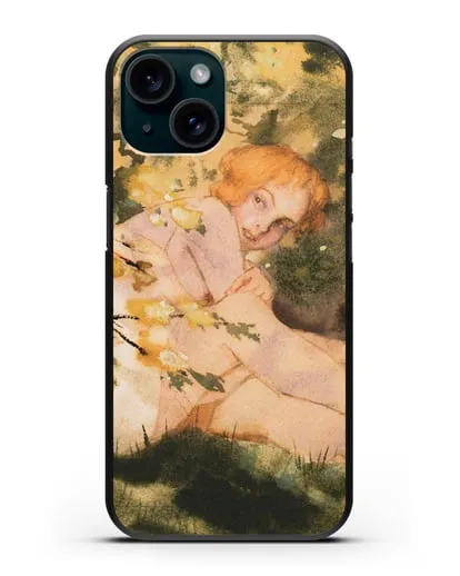 Чехол Девушка на солнце (Сомов Константин) силиконовый для iPhone 15