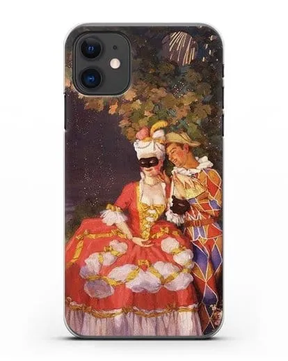 Чехол Арлекин и дама (Сомов Константин) силиконовый для iPhone 11