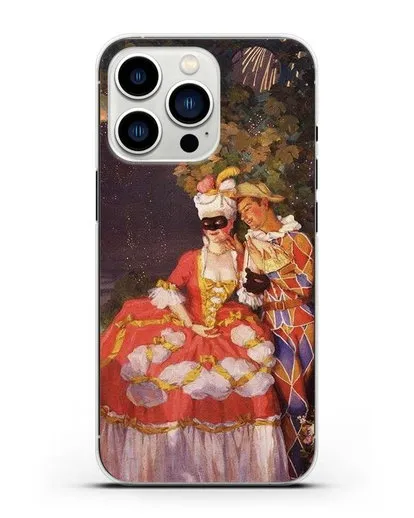 Чехол Арлекин и дама (Сомов Константин) силиконовый для iPhone 13 Pro