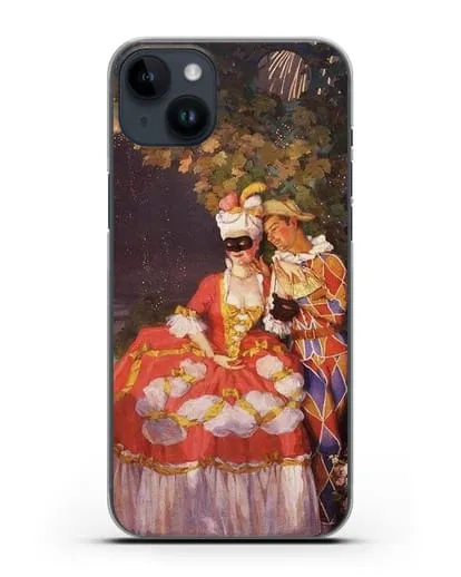 Чехол Арлекин и дама (Сомов Константин) силиконовый для iPhone 14 Plus