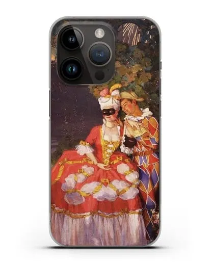 Чехол Арлекин и дама (Сомов Константин) силиконовый для iPhone 14 Pro