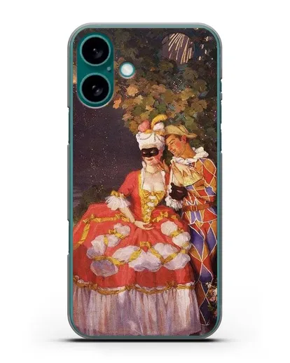 Чехол Арлекин и дама (Сомов Константин) силиконовый для iPhone 16 Plus