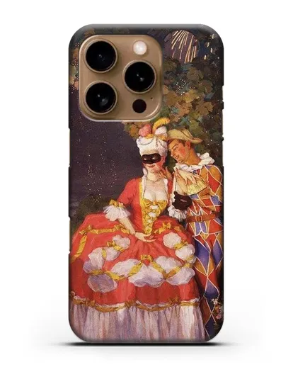 Чехол Арлекин и дама (Сомов Константин) силиконовый для iPhone 16 Pro