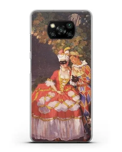 Чехол Арлекин и дама (Сомов Константин) силиконовый для Xiaomi Poco X3