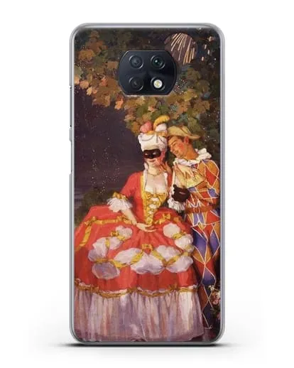 Чехол Арлекин и дама (Сомов Константин) силиконовый для Xiaomi Redmi Note 9T