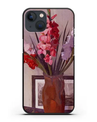 Чехол Натюрморт с гладиолусами (Валлоттон Феликс) силиконовый для iPhone 13 Mini