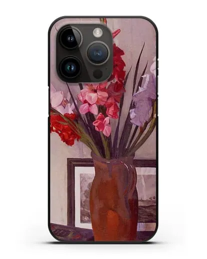 Чехол Натюрморт с гладиолусами (Валлоттон Феликс) силиконовый для iPhone 14 Pro