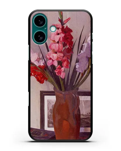 Чехол Натюрморт с гладиолусами (Валлоттон Феликс) силиконовый для iPhone 16 Plus