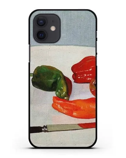 Чехол Натюрморт с красным перцем на белом лакированном столе (Валлоттон Феликс) силиконовый для iPhone 12