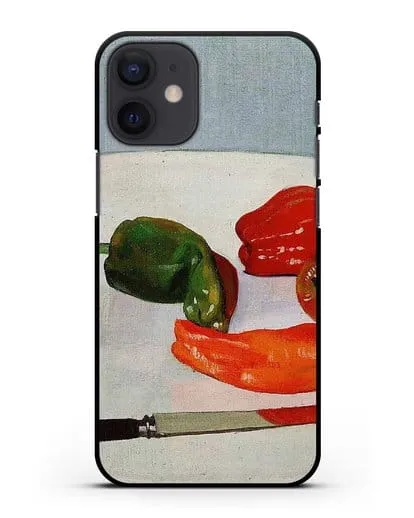 Чехол Натюрморт с красным перцем на белом лакированном столе (Валлоттон Феликс) силиконовый для iPhone 12 mini