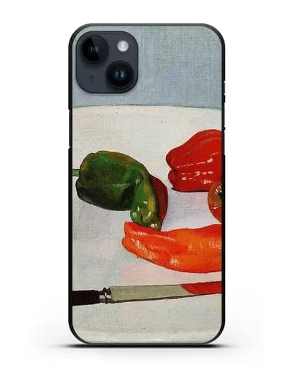 Чехол Натюрморт с красным перцем на белом лакированном столе (Валлоттон Феликс) силиконовый для iPhone 14 Plus