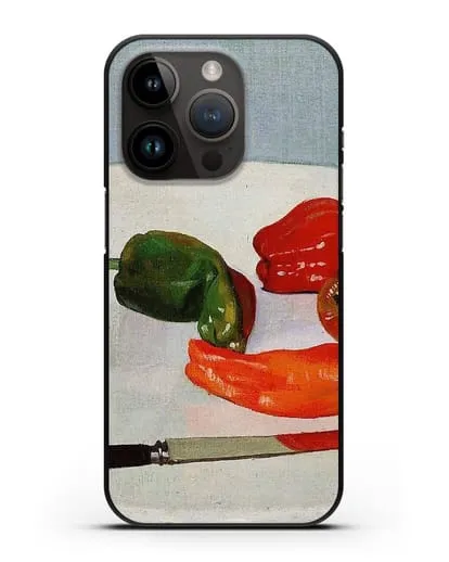 Чехол Натюрморт с красным перцем на белом лакированном столе (Валлоттон Феликс) силиконовый для iPhone 14 Pro