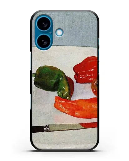 Чехол Натюрморт с красным перцем на белом лакированном столе (Валлоттон Феликс) силиконовый для iPhone 16