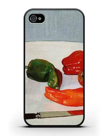 Чехол Натюрморт с красным перцем на белом лакированном столе (Валлоттон Феликс) силиконовый для iPhone 4/4s