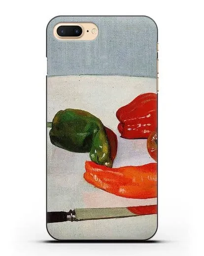 Чехол Натюрморт с красным перцем на белом лакированном столе (Валлоттон Феликс) силиконовый для iPhone 8 Plus