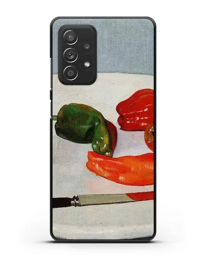 Чехол Натюрморт с красным перцем на белом лакированном столе (Валлоттон Феликс) силиконовый для Samsung Galaxy A53