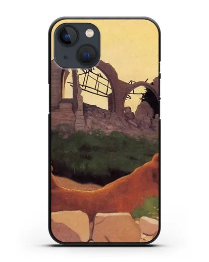 Чехол Церковь Суана в силуэте (Валлоттон Феликс) силиконовый для iPhone 13