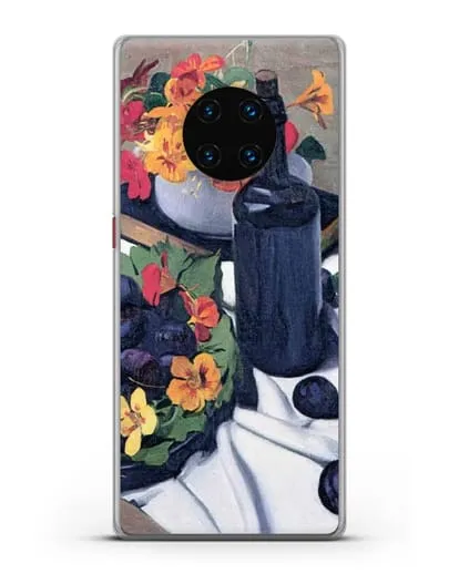 Чехол Настурции и сливы (Валлоттон Феликс) силиконовый для Huawei Mate 30 Pro