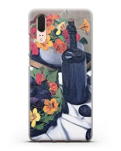 Чехол Настурции и сливы (Валлоттон Феликс) силиконовый для Huawei P20