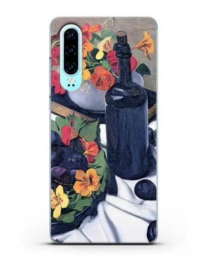 Чехол Настурции и сливы (Валлоттон Феликс) силиконовый для Huawei P30