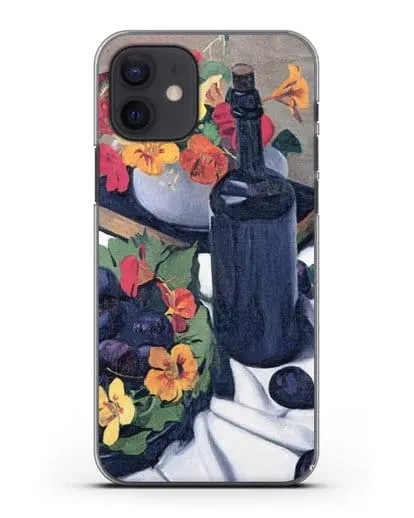 Чехол Настурции и сливы (Валлоттон Феликс) силиконовый для iPhone 12