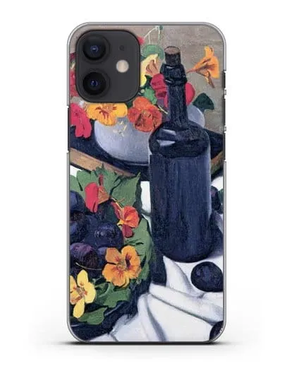 Чехол Настурции и сливы (Валлоттон Феликс) силиконовый для iPhone 12 mini