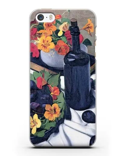 Чехол Настурции и сливы (Валлоттон Феликс) силиконовый для iPhone 5/5s/SE