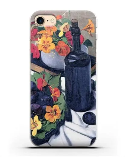 Чехол Настурции и сливы (Валлоттон Феликс) силиконовый для iPhone 8