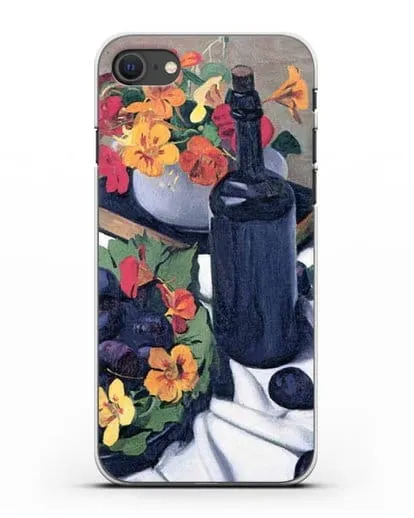 Чехол Настурции и сливы (Валлоттон Феликс) силиконовый для iPhone SE 2020