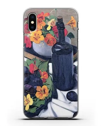 Чехол Настурции и сливы (Валлоттон Феликс) силиконовый для iPhone X