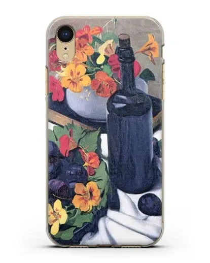 Чехол Настурции и сливы (Валлоттон Феликс) силиконовый для iPhone XR