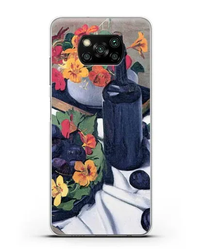 Чехол Настурции и сливы (Валлоттон Феликс) силиконовый для Xiaomi Poco X3 Pro