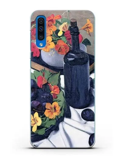 Чехол Настурции и сливы (Валлоттон Феликс) силиконовый для Samsung Galaxy A50