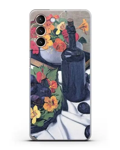 Чехол Настурции и сливы (Валлоттон Феликс) силиконовый для Samsung Galaxy S21 [SM-G991B]