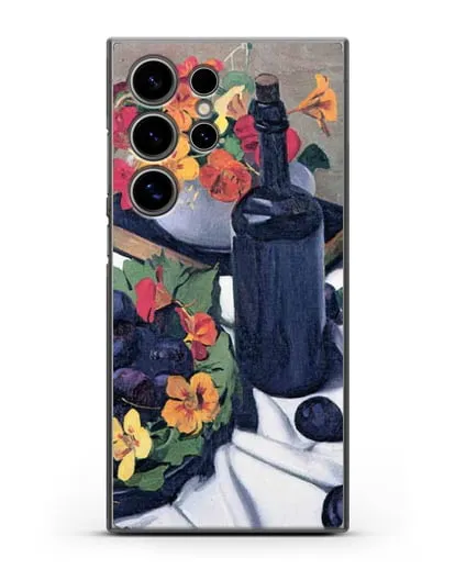 Чехол Настурции и сливы (Валлоттон Феликс) силиконовый для Samsung Galaxy S24 Ultra