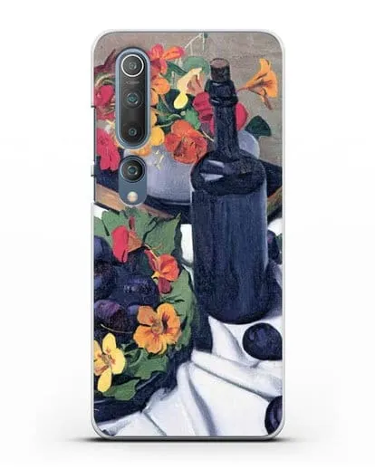 Чехол Настурции и сливы (Валлоттон Феликс) силиконовый для Xiaomi Mi 10