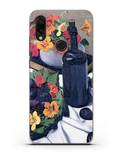 Чехол Настурции и сливы (Валлоттон Феликс) силиконовый для Xiaomi Redmi 7
