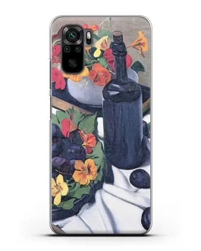 Чехол Настурции и сливы (Валлоттон Феликс) силиконовый для Xiaomi Redmi Note 10
