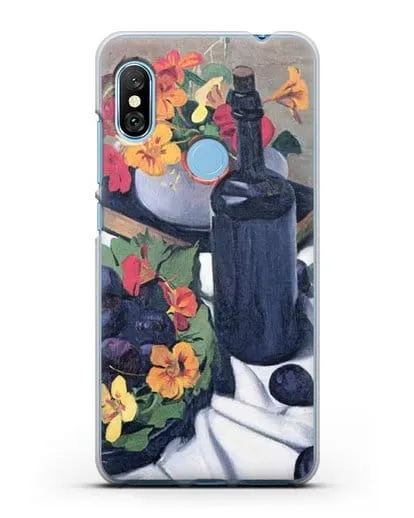 Чехол Настурции и сливы (Валлоттон Феликс) силиконовый для Xiaomi Redmi Note 6 Pro