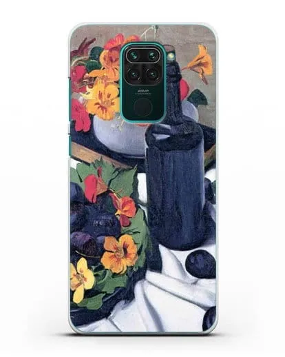 Чехол Настурции и сливы (Валлоттон Феликс) силиконовый для Xiaomi Redmi Note 9