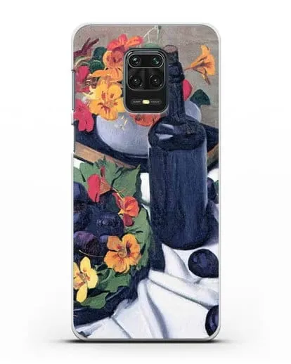 Чехол Настурции и сливы (Валлоттон Феликс) силиконовый для Xiaomi Redmi Note 9 Pro