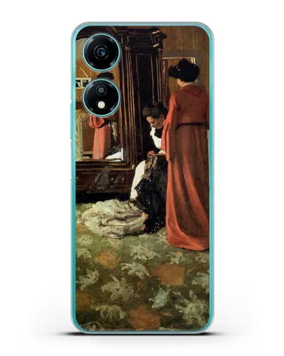 Чехол Интерьер, спальня с двумя фигурами (Валлоттон Феликс) силиконовый для Honor X5 Plus