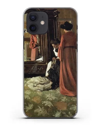 Чехол Интерьер, спальня с двумя фигурами (Валлоттон Феликс) силиконовый для iPhone 12