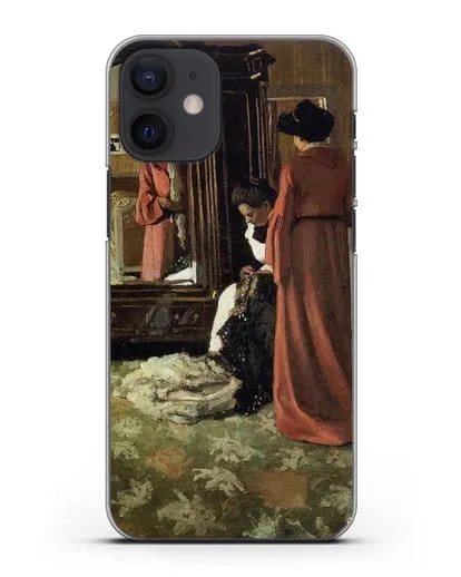 Чехол Интерьер, спальня с двумя фигурами (Валлоттон Феликс) силиконовый для iPhone 12 mini