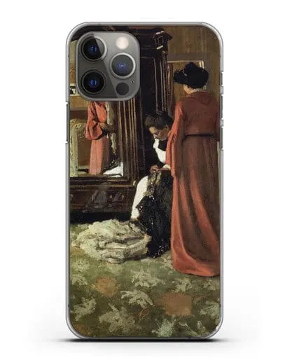 Чехол Интерьер, спальня с двумя фигурами (Валлоттон Феликс) силиконовый для iPhone 12 Pro