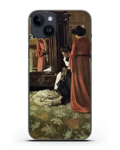 Чехол Интерьер, спальня с двумя фигурами (Валлоттон Феликс) силиконовый для iPhone 14 Plus