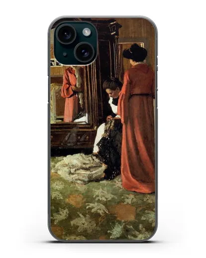 Чехол Интерьер, спальня с двумя фигурами (Валлоттон Феликс) силиконовый для iPhone 15 Plus