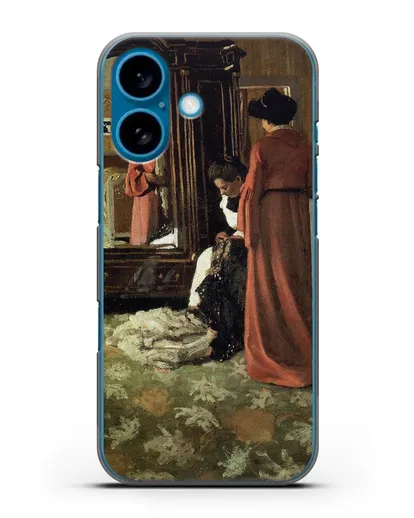 Чехол Интерьер, спальня с двумя фигурами (Валлоттон Феликс) силиконовый для iPhone 16