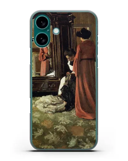 Чехол Интерьер, спальня с двумя фигурами (Валлоттон Феликс) силиконовый для iPhone 16 Plus