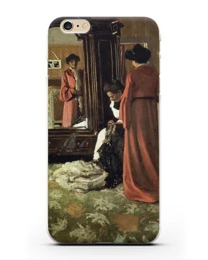 Чехол Интерьер, спальня с двумя фигурами (Валлоттон Феликс) силиконовый для iPhone 6 Plus